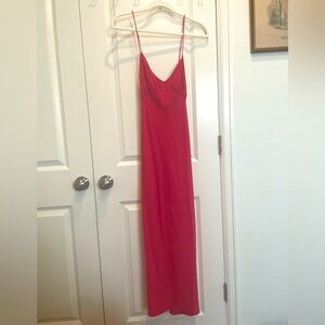 Madewell Layton Slip Dress Hot Pink Barbicore